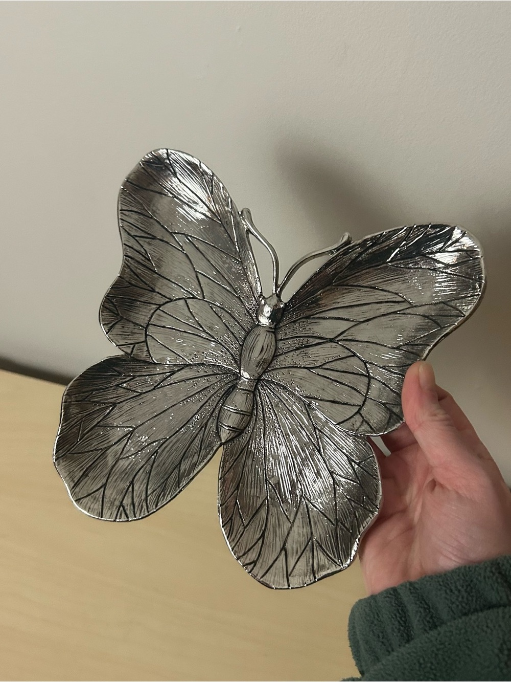 Beautiful Butterfly 7x7 Metal Trinket Jewelry Tray